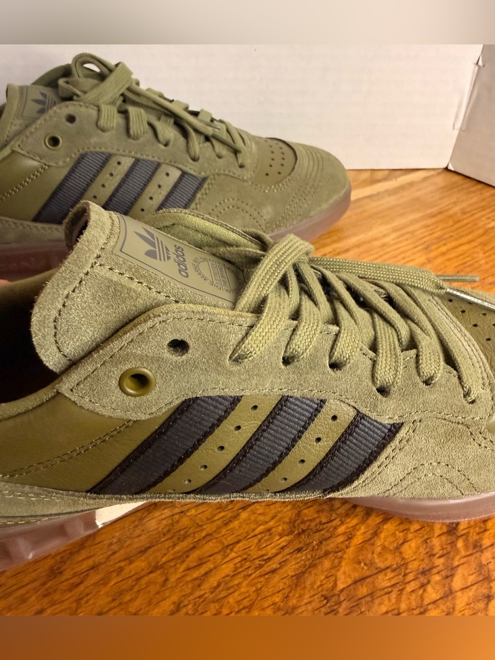 Adidas Originals Handball SpezialxTorsion Olive Green Gum Sole Sneakers Men 8.5 - Picture 6 of 8
